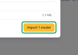Link step of the bulk import dialog, Import button highlighted