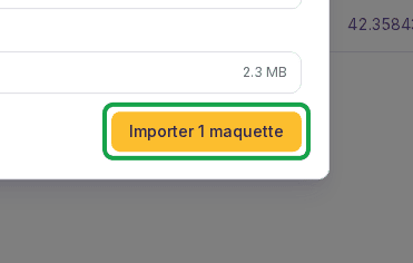Étape Lier du dialogue d'import en masse, bouton Importer encadré